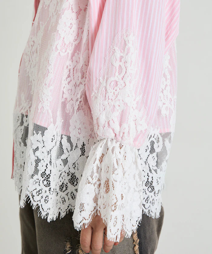 Lace Docking Stripe Shirt
