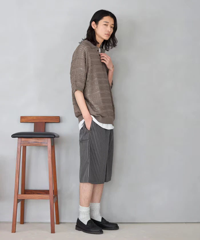 Big Silhouette Short Sleeve Knit Polo Shirt