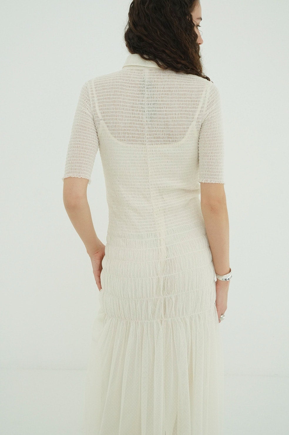 GATHERED MESH SHIRTS ONEPIECE
