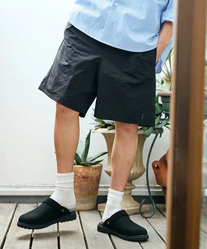 Nylon Medium Length Baggy Shorts