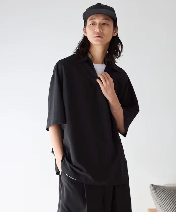 Functional Fabric Pullover Short Sleeve Shirt Set 3-piece Set / Washable / UV Cut / Quick Dry / Cool Touch