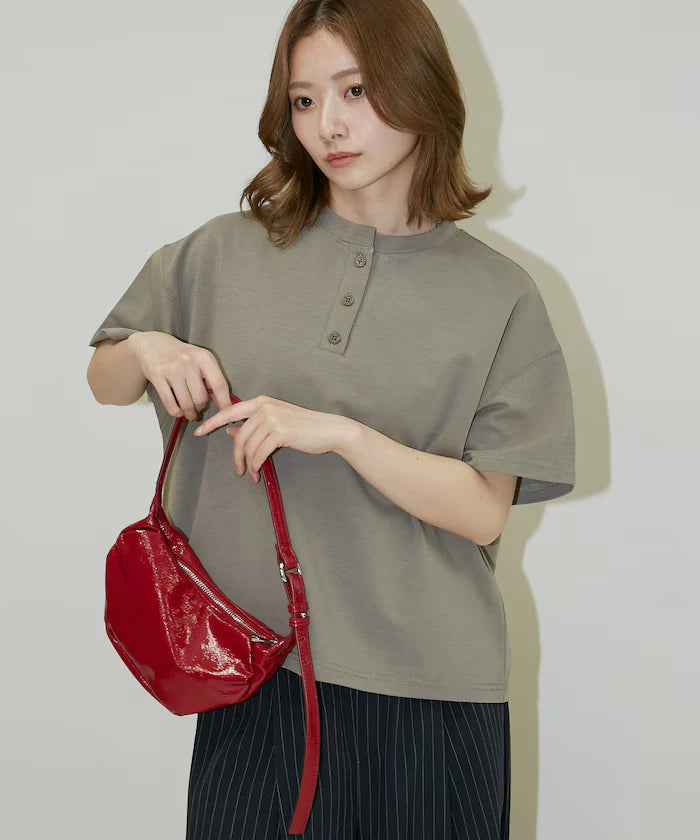 <contact cool> Cool Ponte Henry Neck T-Shirt Limited Release
