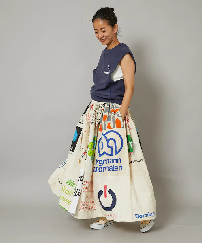 Vintage European Eco Bag Remake Skirt