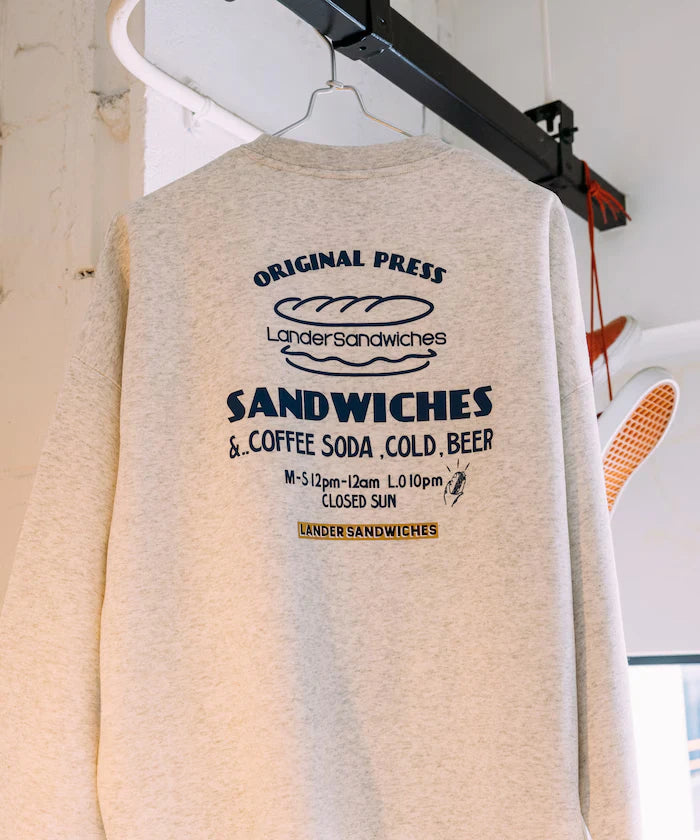LANDER SANDWICHES×FREAK'S STORE/ Lander Limited Edition Big Silhouette Back Print Crewneck Sweat 【Limited Release】