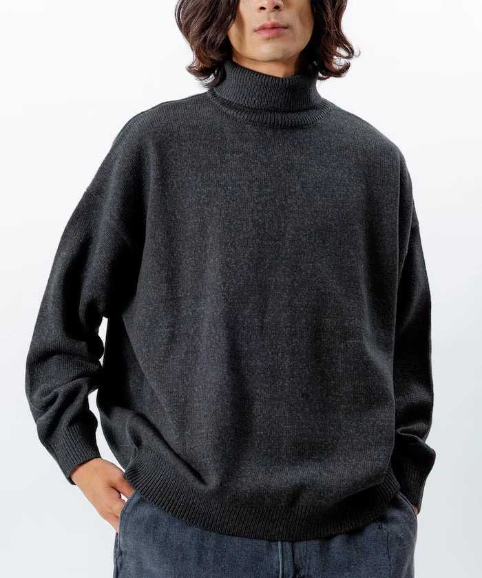 Relaxed Fit Easy Care Washable Turtleneck Knit