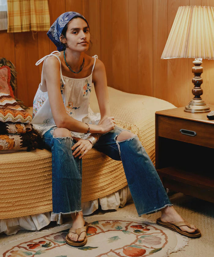 India Shoulder Ribbon Embroidered Remake Style Camisole