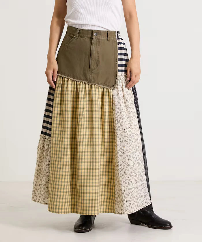 Flower & Check Docking Skirt
