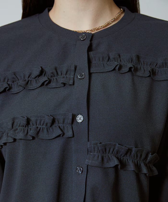 Frill Design Cardigan Short Pants Set Up Limited Release