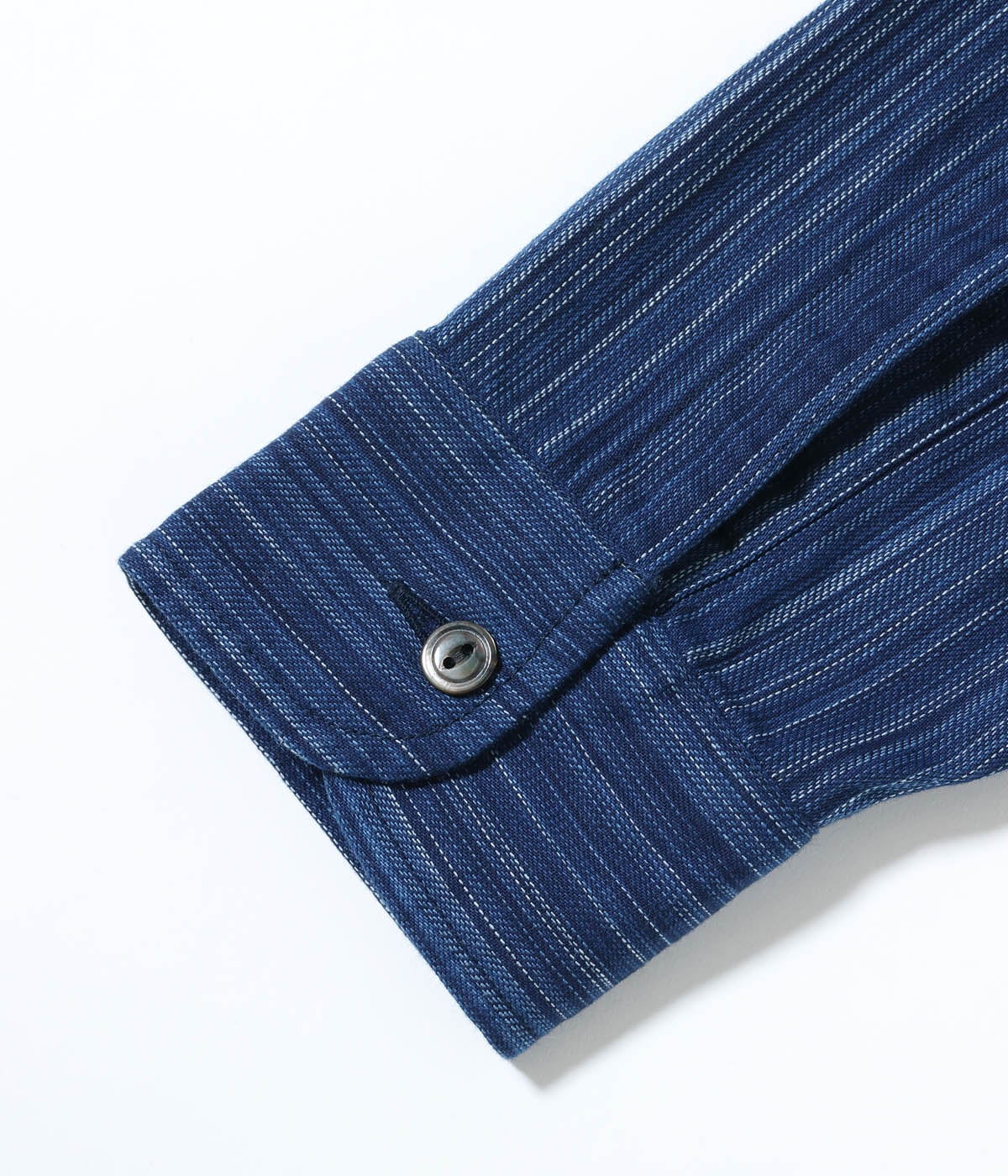 FICTION ROMANCE 5.5oz. INDIGO STRIPE WORK SHIRT