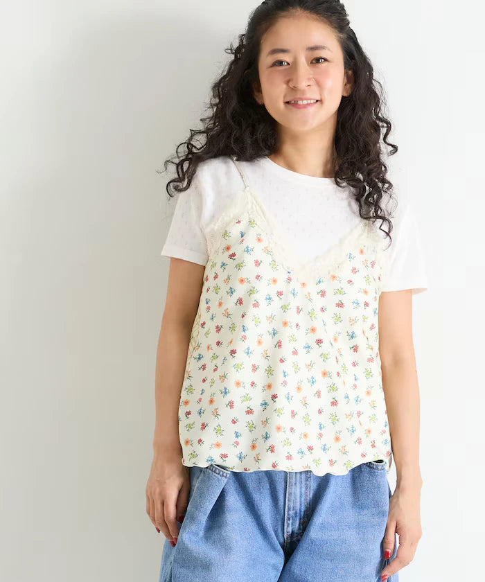 2WAY Floral Satin Camisole