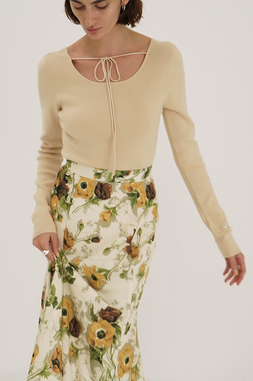 SCARF FLOWER MERMAID SKIRT