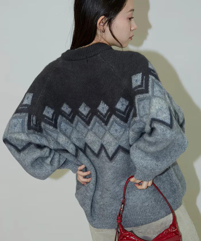 Jacquard Mohair Touch Knit Pullover Limited Edition