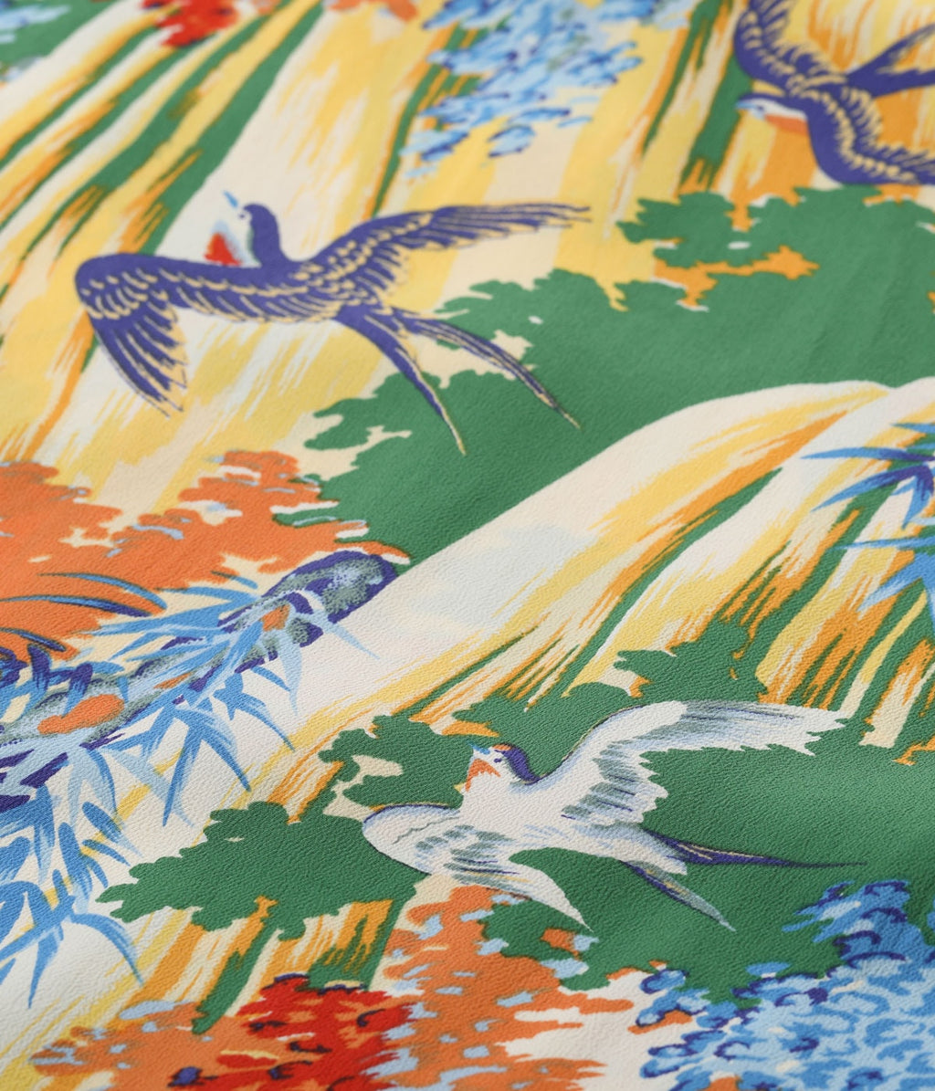 RAYON HAWAIIAN SHIRT “SWALLOW WILDLY FLUTTERING”