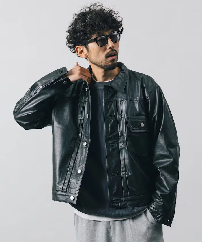 Leather Jacket TYPE-1 / Water-Repellent Leather / Cowhide