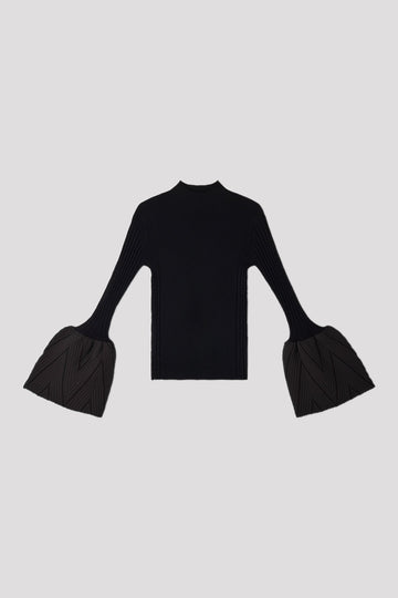 POTTERY HERRINGBONE LONG BELL SLEEVE TOP