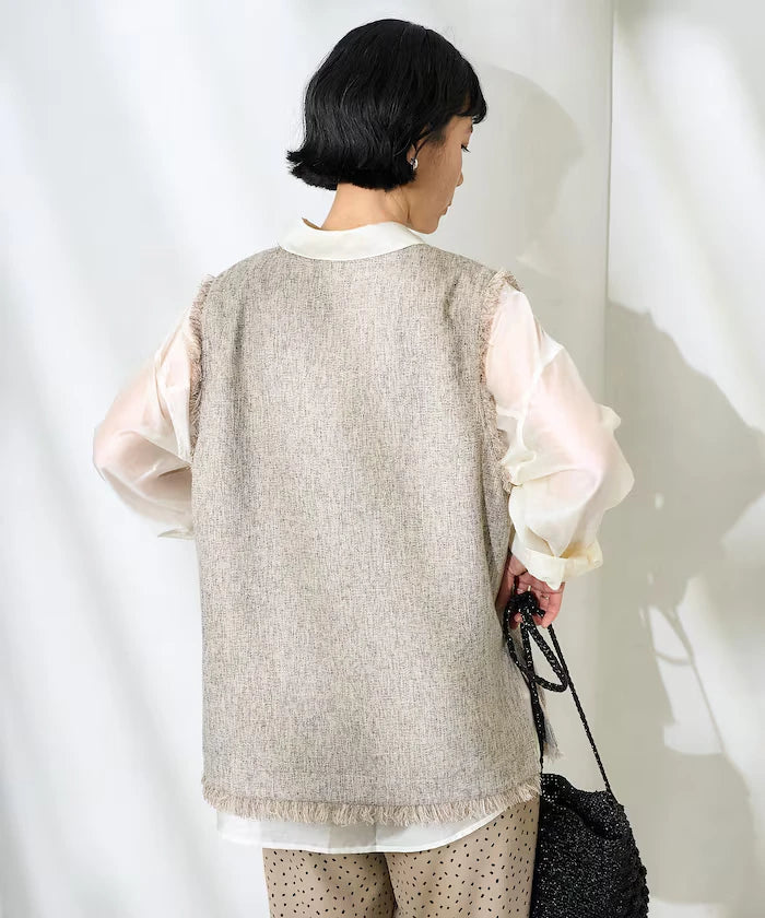 V-Neck Summer Tweed Vest