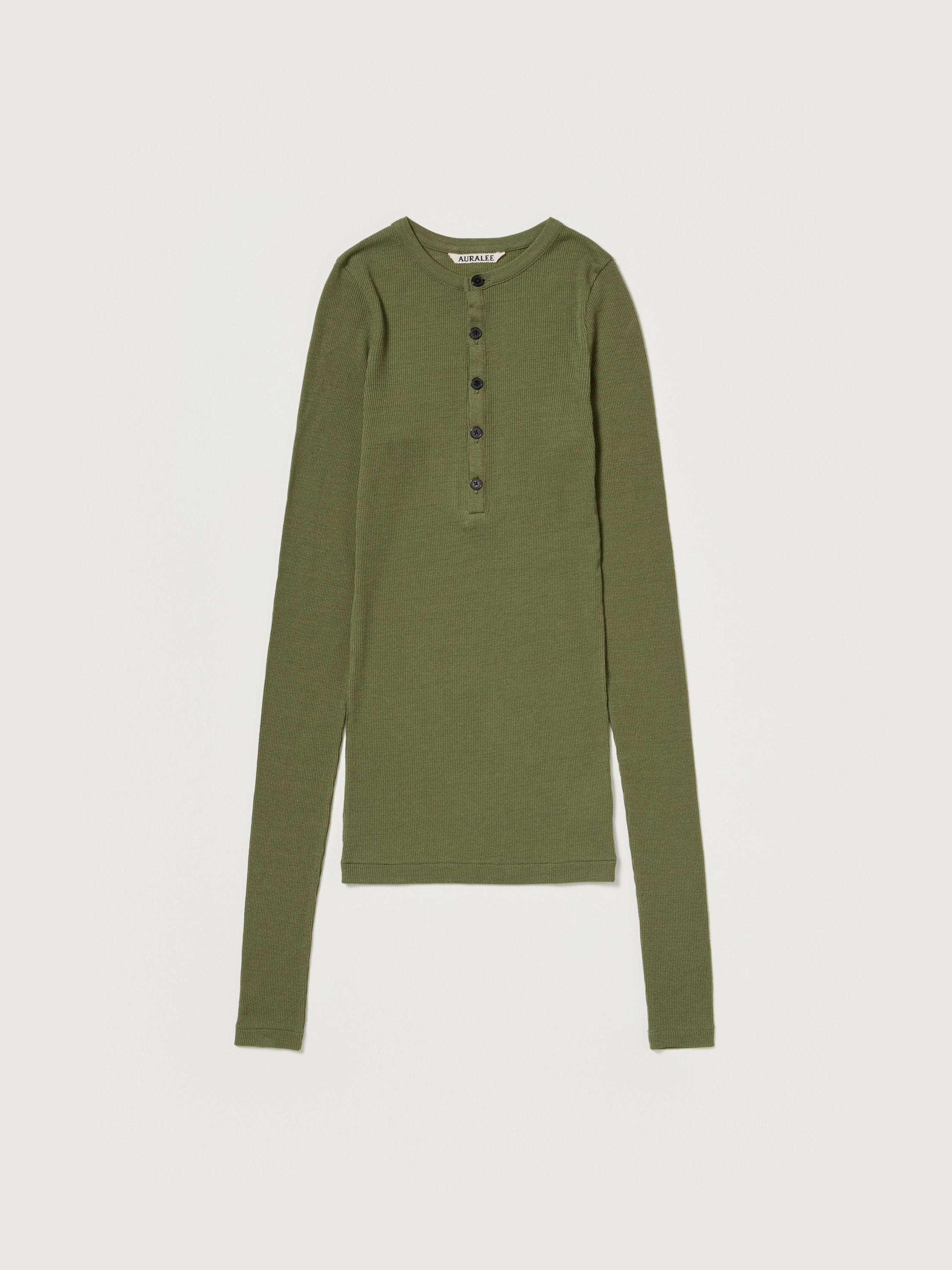 WOOL SILK SOFT RIB HENLEY
