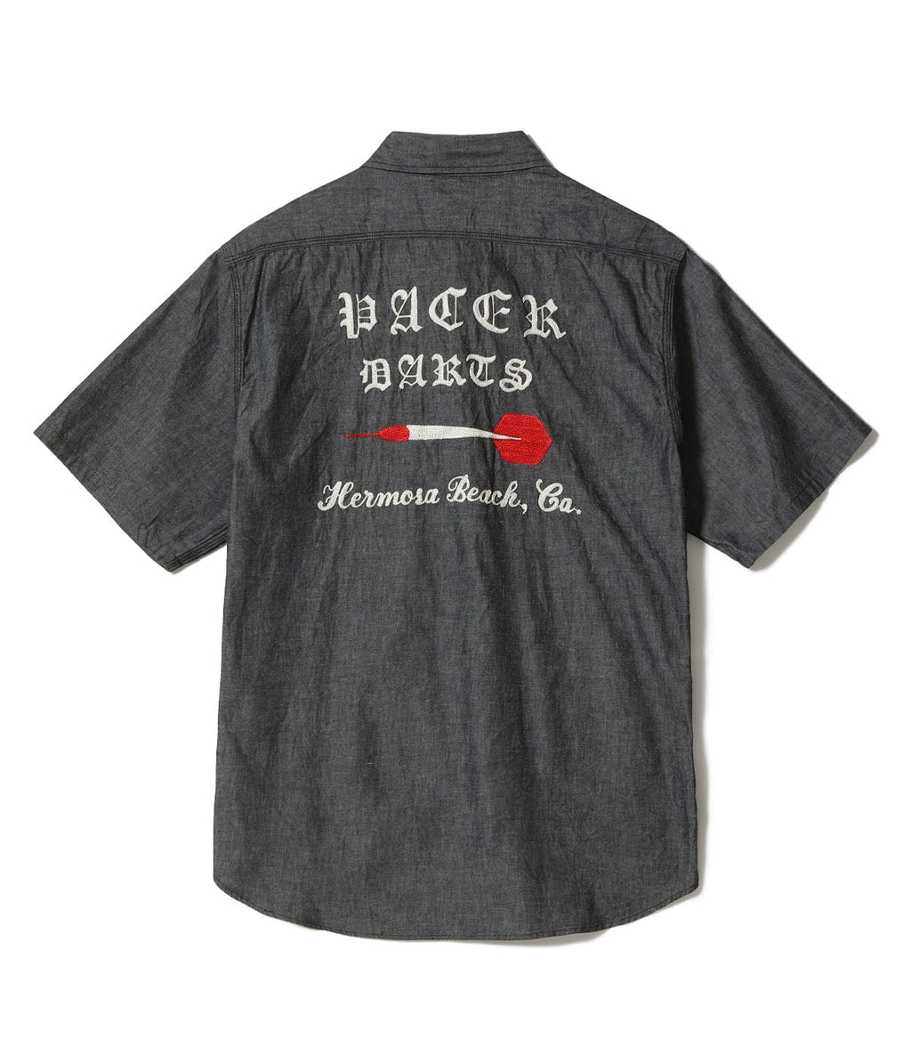 Chambray Work Shirt with Chain Embroidered
