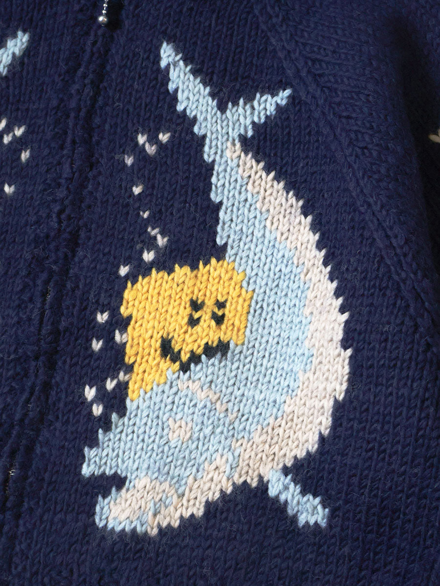 Hand Knit PECKISH TROUT ZIP Bolero