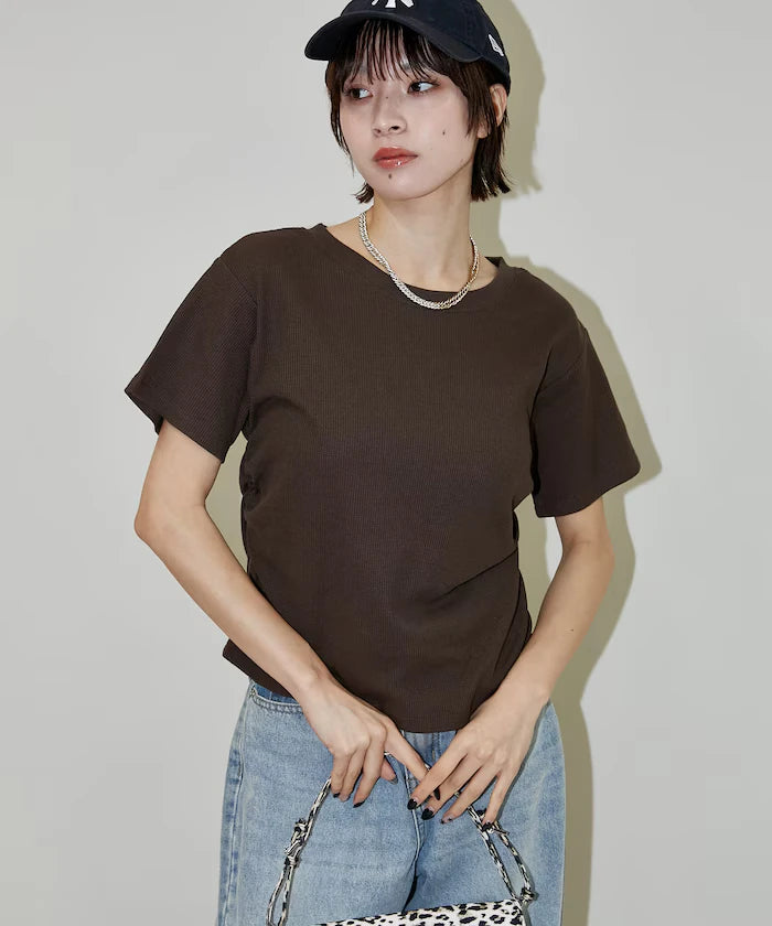 Light Waffle Waist Shirring T-Shirt Limited Edition