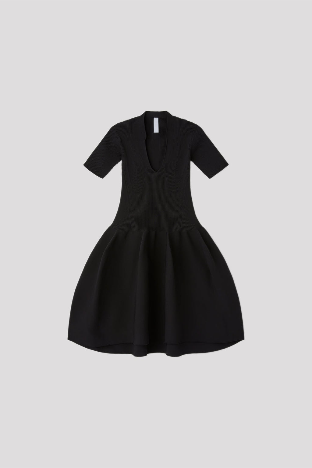 POTTERY STAND-UP COLLAR SHORT SLEEVE MINI DRESS