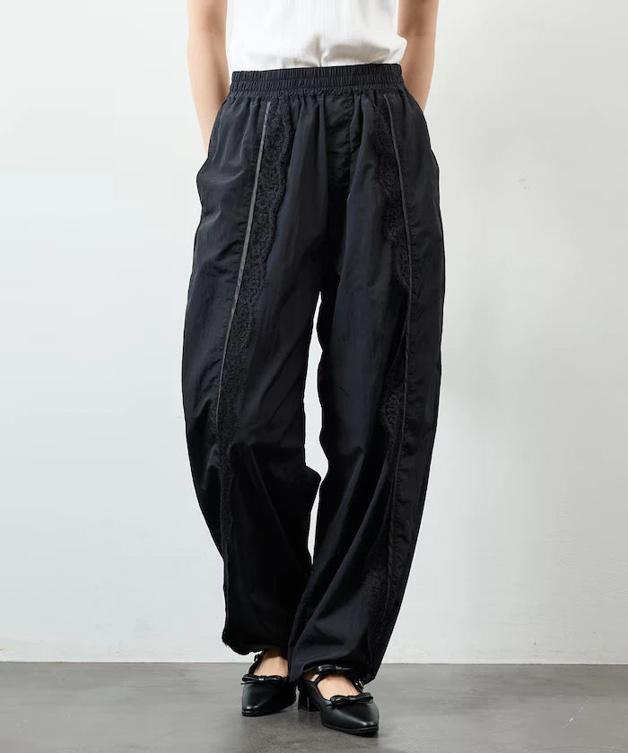 Nylon Lace Easy Wide Pants