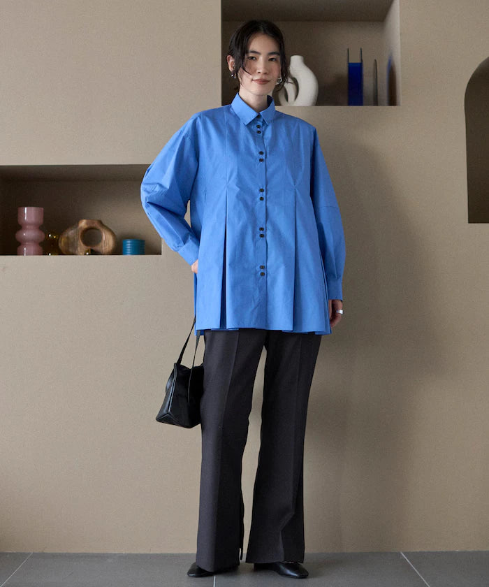 Box Stacked Balloon Sleeve Long Sleeve Shirt