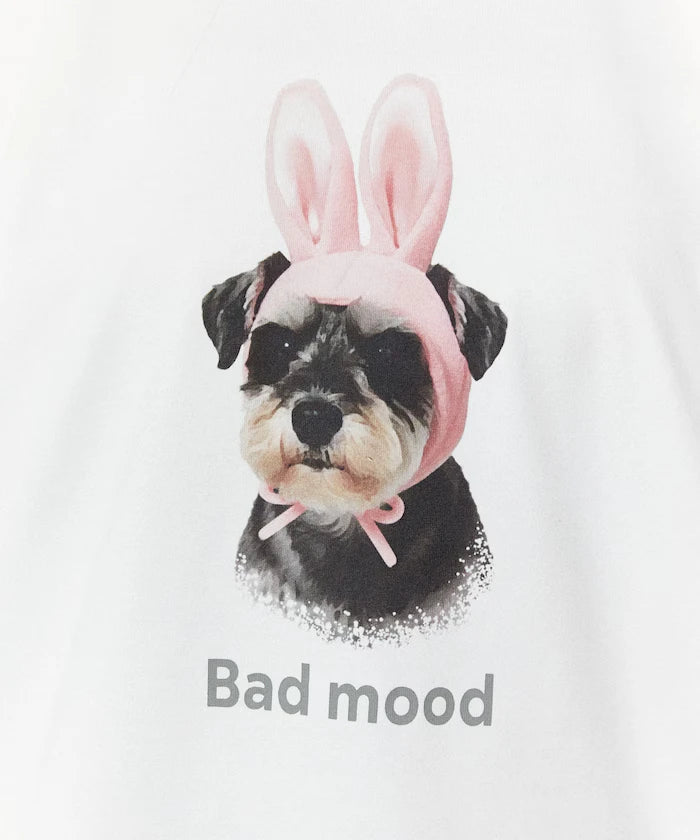 <Functional Material> Bad Mood Dog Print T-Shirt Limited Edition