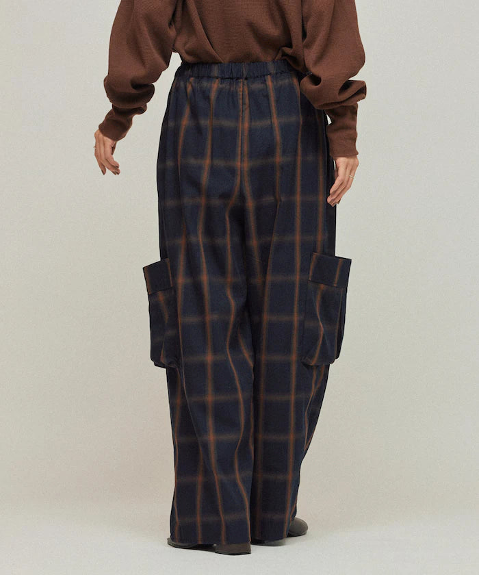 Ombre Check Easy Pants / Patch Pocket Wide Easy Pants