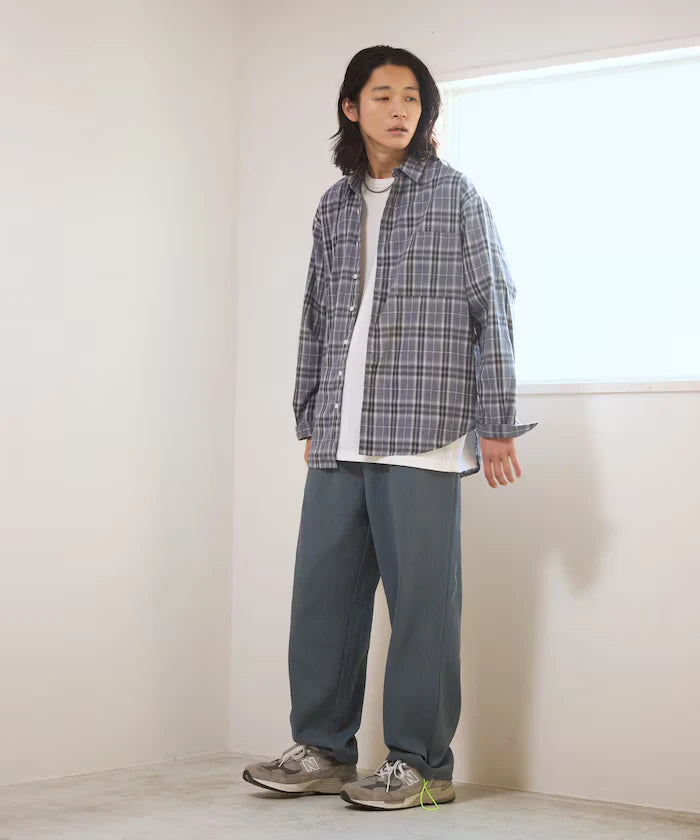 Big Silhouette Ombre Check Shirt / Long Sleeve