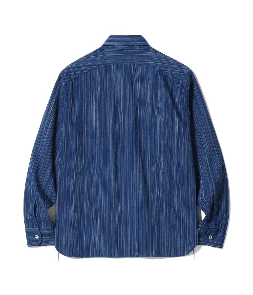 FICTION ROMANCE 5.5oz. INDIGO STRIPE WORK SHIRT