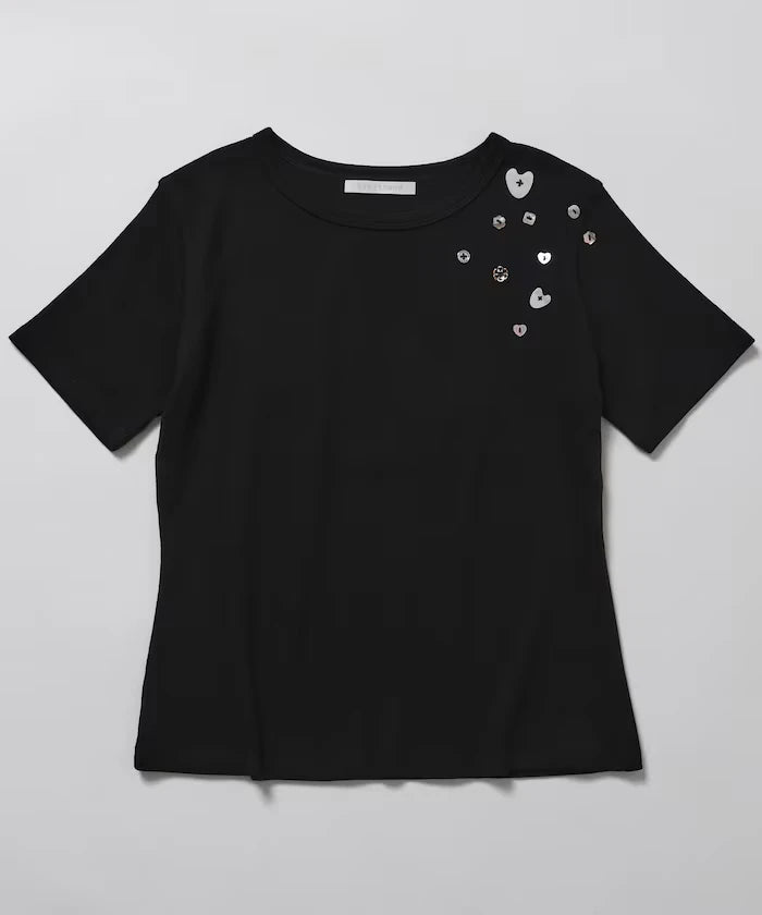 Many Button Cotton Modal Short Sleeve T-Shirt