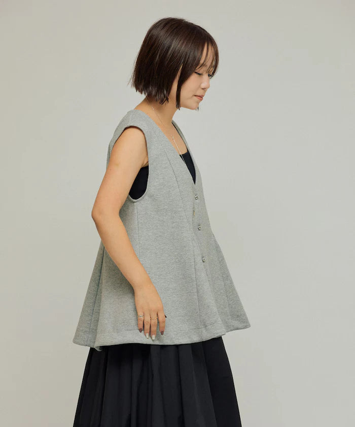 Peplum Silhouette V-Neck Gilet / Vest