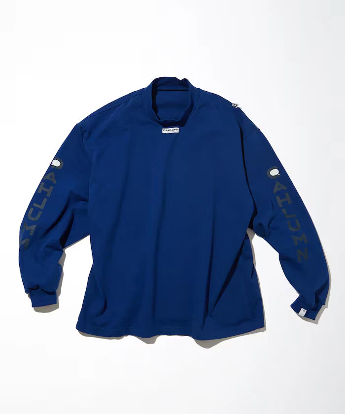 Heavy weight Jersey Mock Neck L/S Print Tee