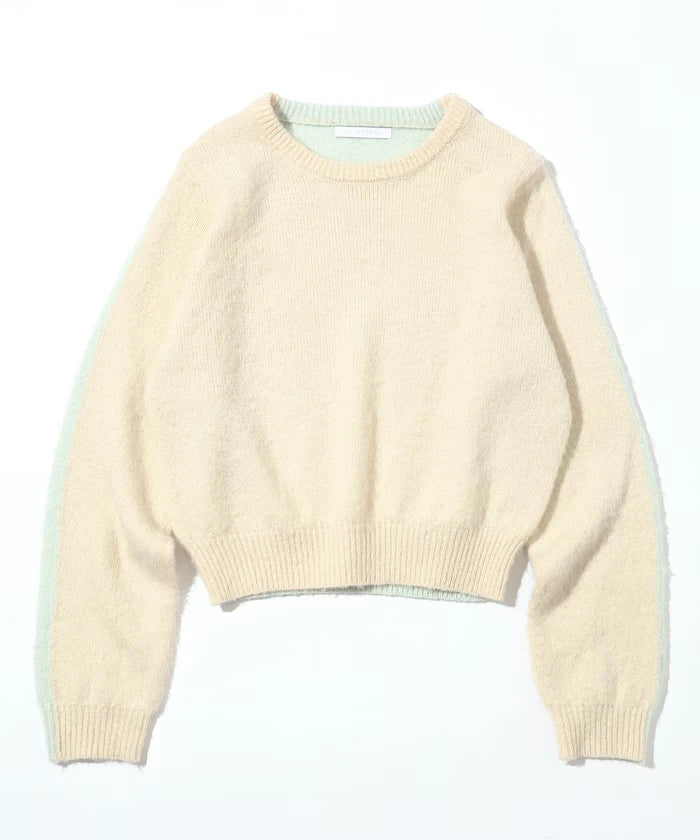 Alpaca Blend Bicolor Knit Pullover