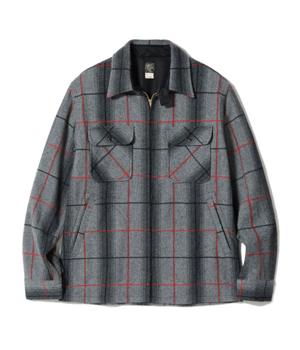 FICTION ROMANCE 7.75oz. WOOL RED PANE ZIP SHIRT