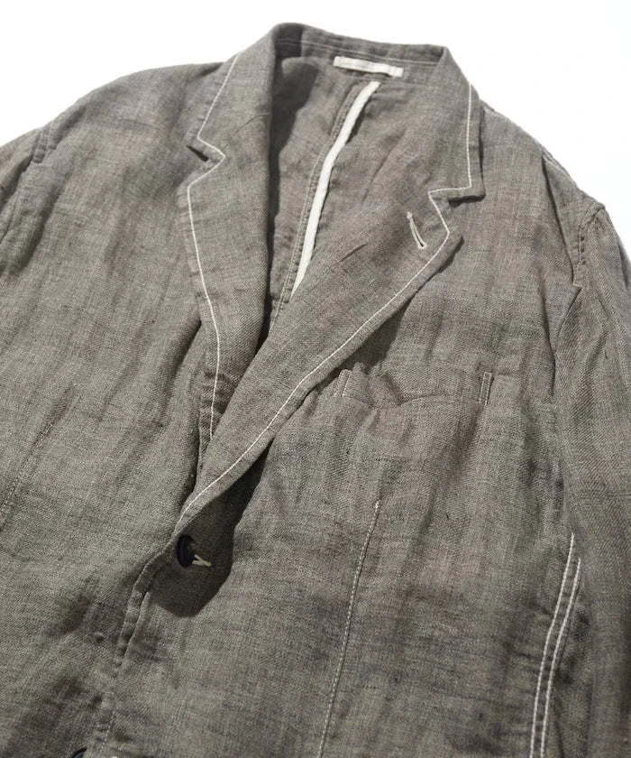 French Linen Tweed Tailored Jacket