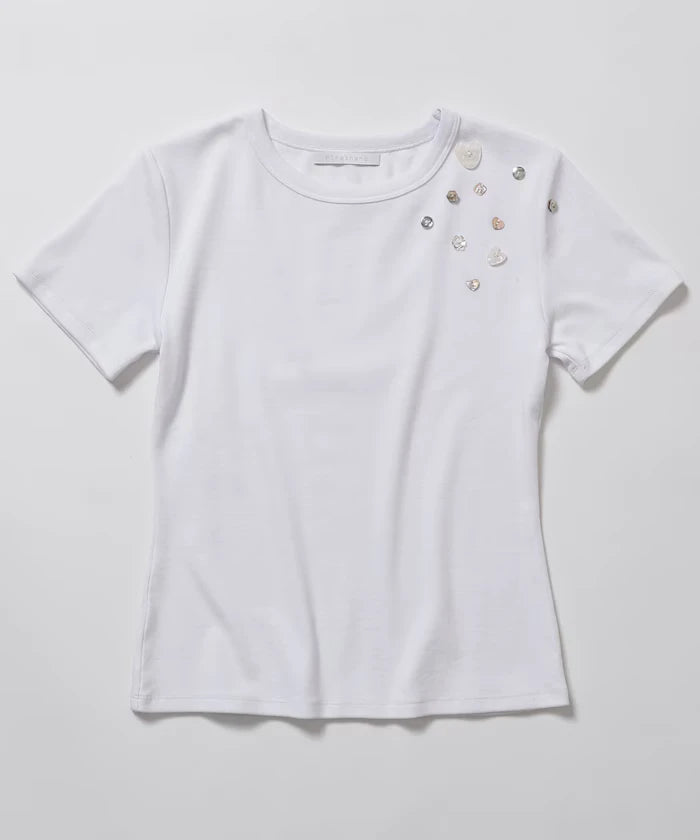 Many Button Cotton Modal Short Sleeve T-Shirt