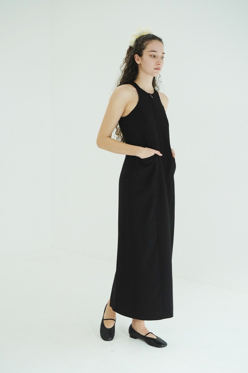FRONT ZIP AMERICAN SLEEVE ONEPIECE