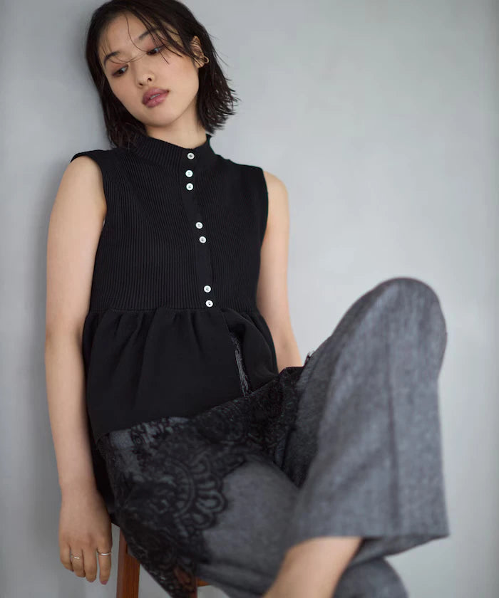 Japan Made Whole Garment Peplum Vest