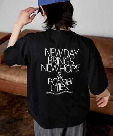 Love Pop Studio New Day Typography T-Shirt