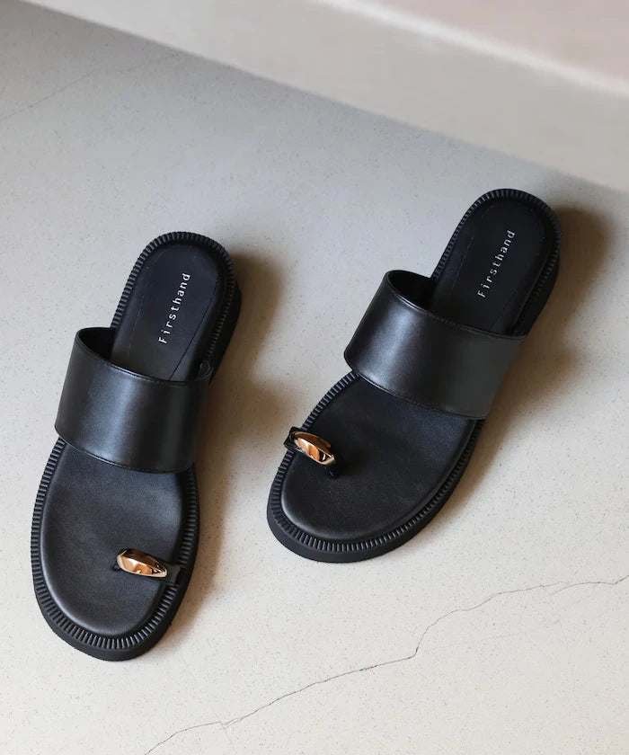 Metal Accent Thumb Loop Sandal