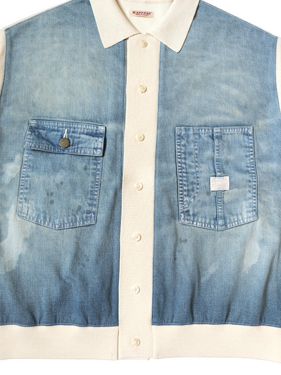 Knit x 8oz Denim Coverall Polo