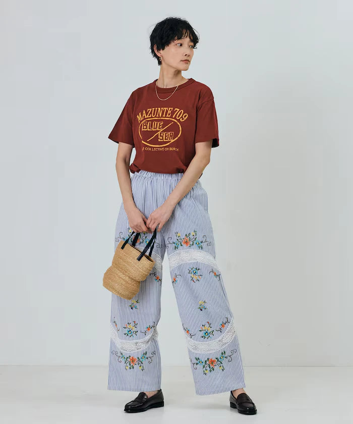 Vintage-Like Used Essence Print T-Shirt