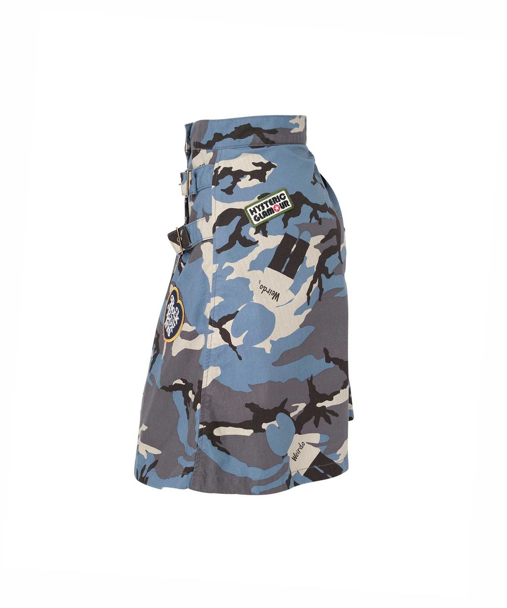 Military Pleated Wrap Skirt