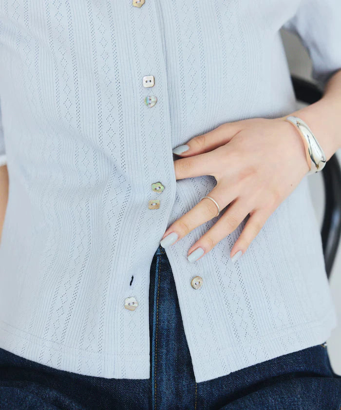 Knitted Cardigan with Variation Buttons