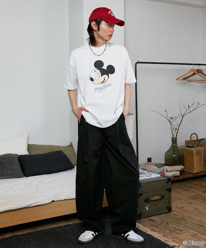 <Functional Material>Mickey Mouse Face T-Shirt Limited Edition