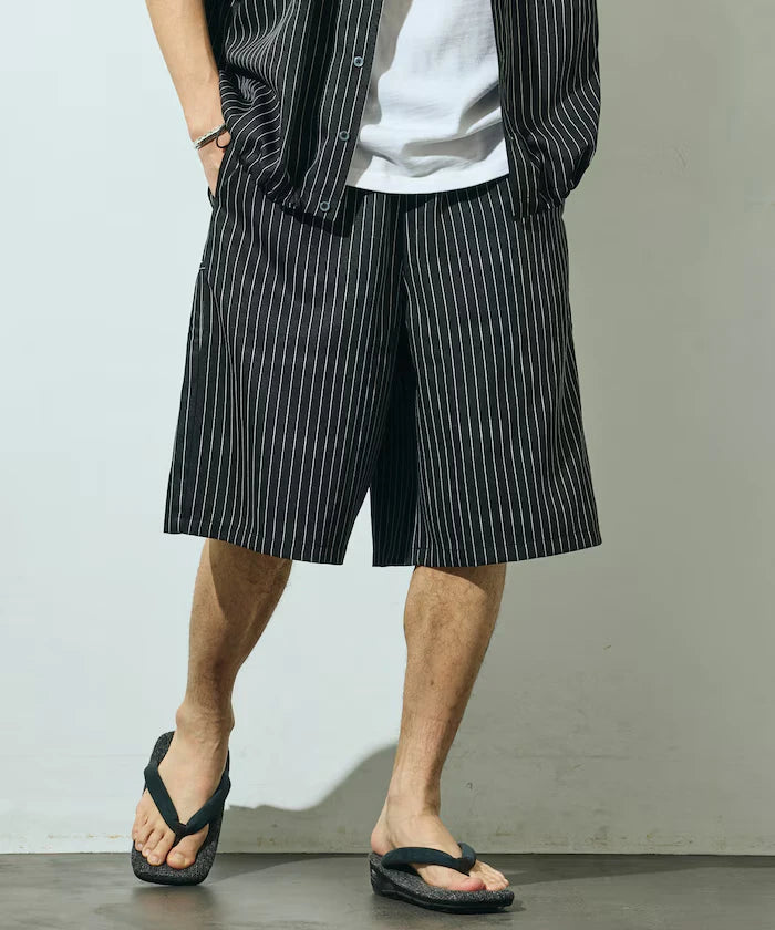 Stripe Easy Wide Shorts / Compatible with Setup