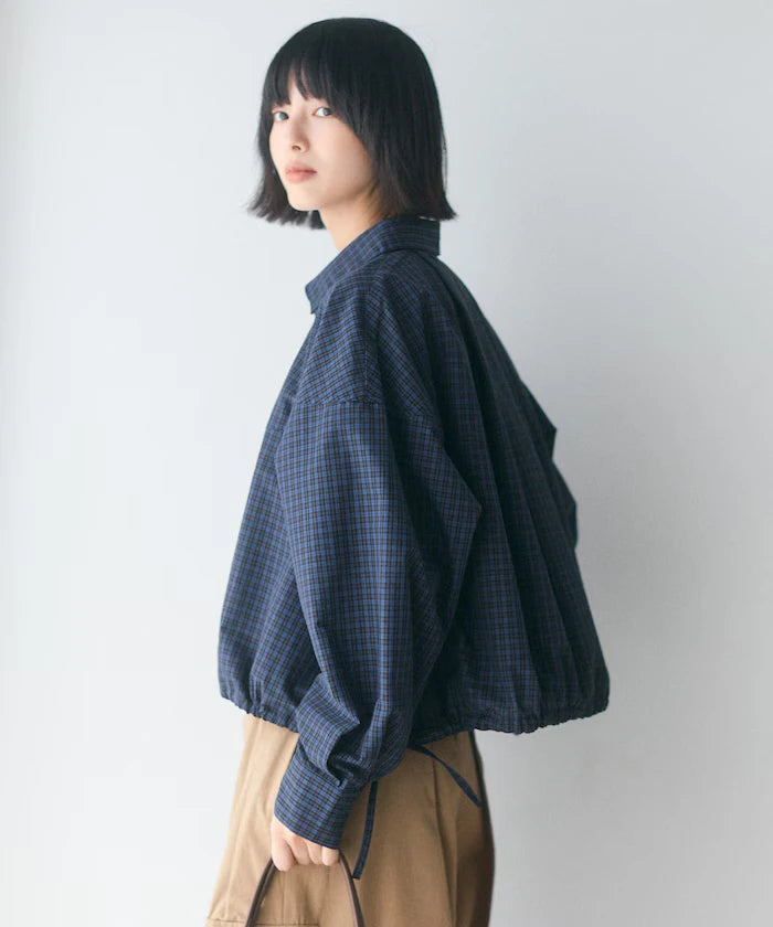 Hem Code Switch Short Length Long Sleeve Shirt