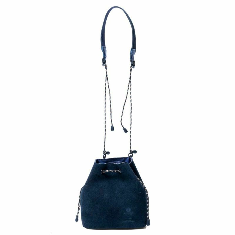 WATER PROOF SUEDE MINI DROW STRING SHOULDER/NAVY